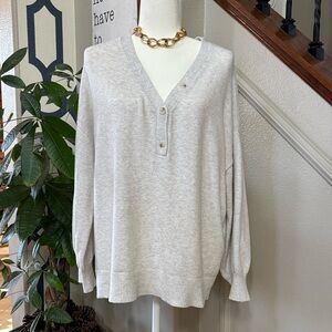 Light Gray Soft Knit Eclectic Grandpa Sweater 🤩